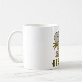 ゾウとシャンパの花 コーヒーマグカップ