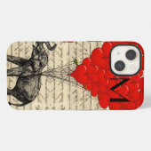 ゾウとハートの風船(モノグラム) iPhoneケース (裏面横)