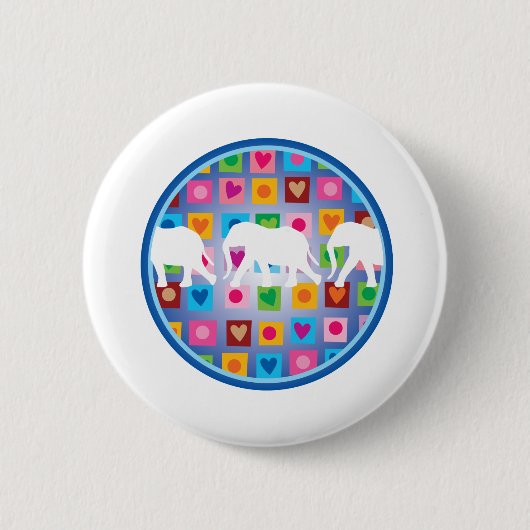 ゾウとハート 缶バッジ (正面)