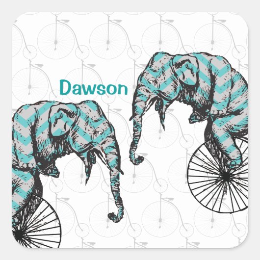 ゾウとバイクは対等だ！ スクエアシール (正面)