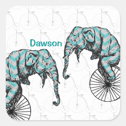 ゾウとバイクは対等だ！ スクエアシール (正面)