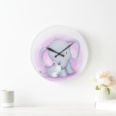 ゾウとバニーの愛 ラージ壁時計 (ホーム)