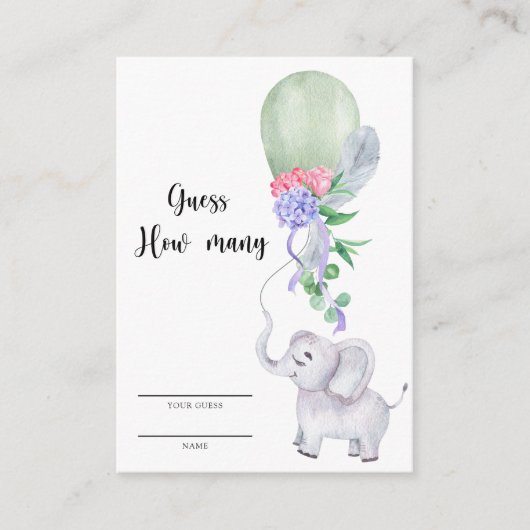 ゾウとバルーンの数 エンクロージャーカード (正面)