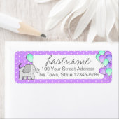 ゾウとバルーンの水玉模様アドレス ラベル (インサイチュ)