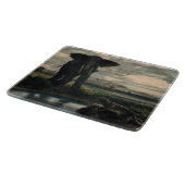 ゾウとヒョウがインディアン砂漠に カッティングボード (角)