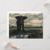 ゾウとヒョウがインディアン砂漠に カード (正面/裏面インサイチュ)