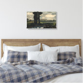 ゾウとヒョウがインディアン砂漠に キャンバスプリント (インサイチュ (寝室))