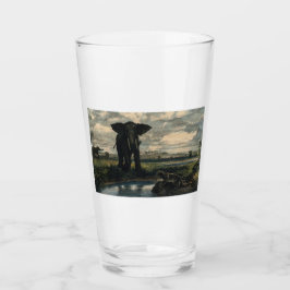 ゾウとヒョウがインディアン砂漠に タンブラーグラス