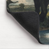 ゾウとヒョウがインディアン砂漠に マウスパッド (コーナー)