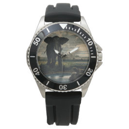 ゾウとヒョウがインディアン砂漠に 腕時計