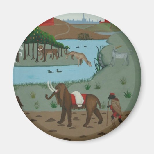 ゾウとユニコーン磁石 マグネット (正面)