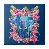 ゾウとユリ タイル (正面)