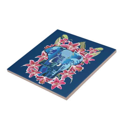 ゾウとユリ タイル (側面)