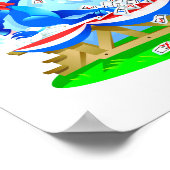 ゾウとロバの投票イラストレーション ポスター (角)