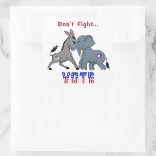 ゾウとロバの議論は投票と戦わない スクエアシール (バッグ)