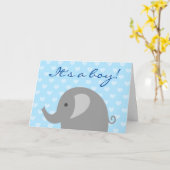 ゾウと一緒に男の子の出生告知カードだ カード (黄色い花)