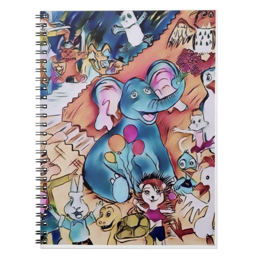 ゾウと友人：神経質な不気味さ ノートブック (正面)