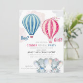 ゾウと熱気球の性別がパーティーを明らかにする 招待状 (スタンド正面)