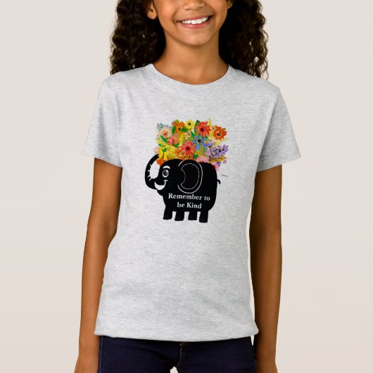 ゾウと花のTシャツ Tシャツ (正面)