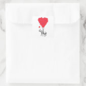 ゾウと赤いハートの風船 スクエアシール (バッグ)