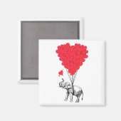 ゾウと赤いハートの風船 マグネット (正面/裏面)