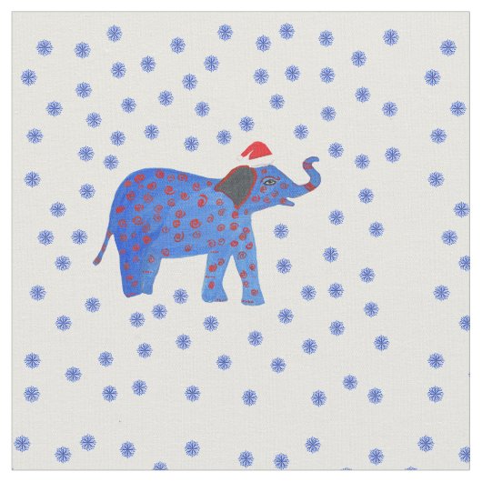 ゾウと雪 ファブリック (クローズアップ)