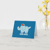 ゾウと鳥の「永遠の友」ノート カード (黄色い花)