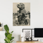 ゾウと2人の女の子サーカス ポスター (ホームオフィス)