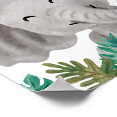 ゾウのぬいぐるみポスター 子供部屋 動物プリント ポスター (角)