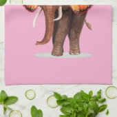 ゾウのように大きな夢を見感動的る キッチンタオル (折り畳み)