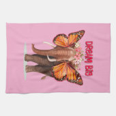 ゾウのように大きな夢を見感動的る キッチンタオル (横)