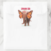 ゾウのように大きな夢を見感動的る スクエアシール (バッグ)