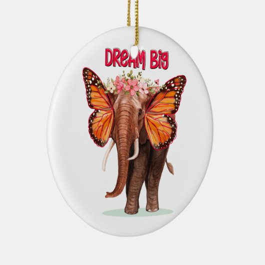 ゾウのように大きな夢を見感動的る セラミックオーナメント (右)