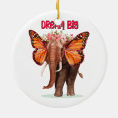 ゾウのように大きな夢を見感動的る セラミックオーナメント (裏面)