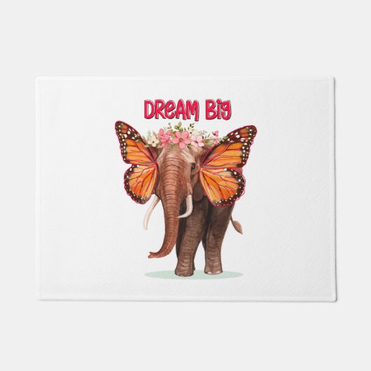 ゾウのように大きな夢を見感動的る ドアマット (正面)