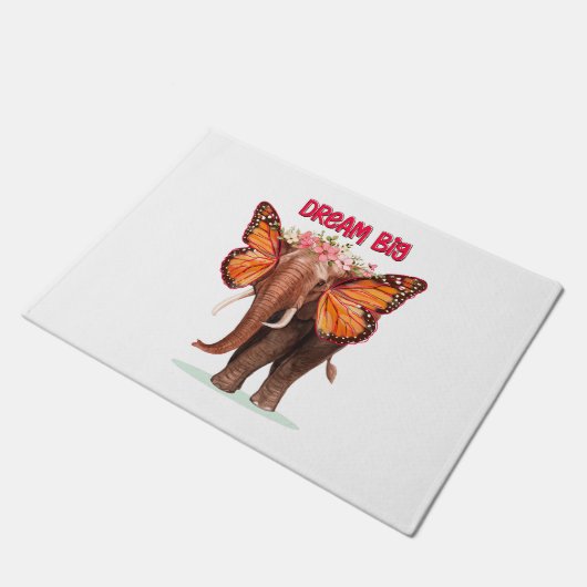 ゾウのように大きな夢を見感動的る ドアマット (アングル)