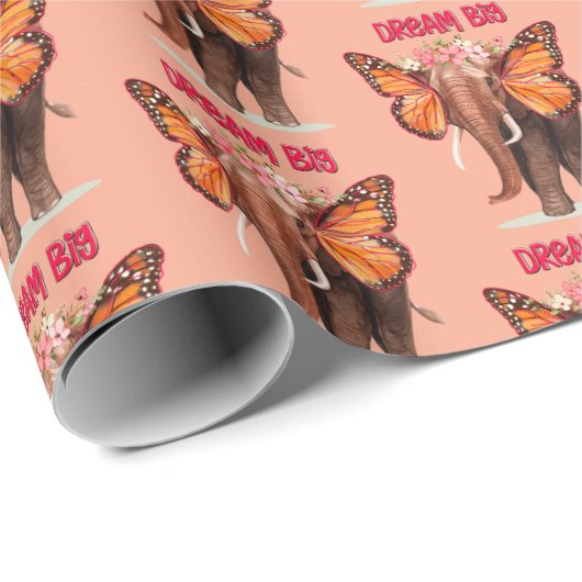 ゾウのように大きな夢を見感動的る ラッピングペーパー (ロールコーナー)