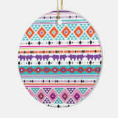 ゾウのアステカ部族模様グラフィック セラミックオーナメント (左)