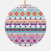 ゾウのアステカ部族模様グラフィック セラミックオーナメント (裏面)