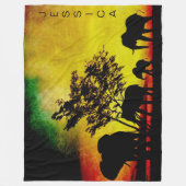 ゾウのアフリカサンセットカラフルカスタマイズ可能 フリースブランケット (正面)