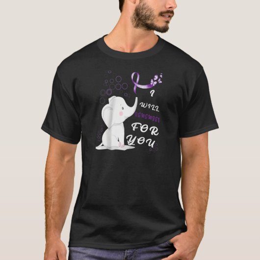 ゾウのアルツハイマー病に気付いたことを覚えている Tシャツ (正面)