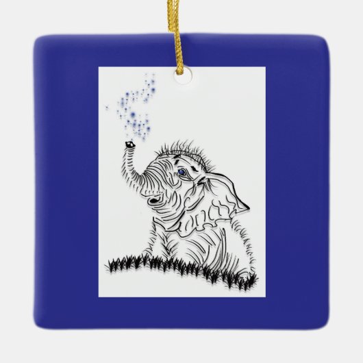 ゾウのエネルギー セラミックオーナメント (正面)