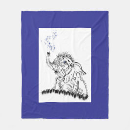 ゾウのエネルギー フリースブランケット