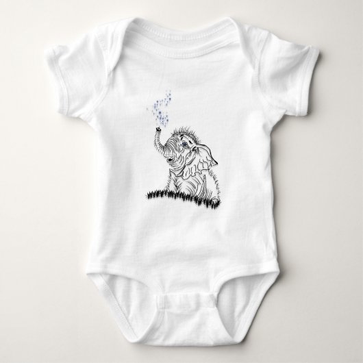 ゾウのエネルギー ベビーボディスーツ (正面)