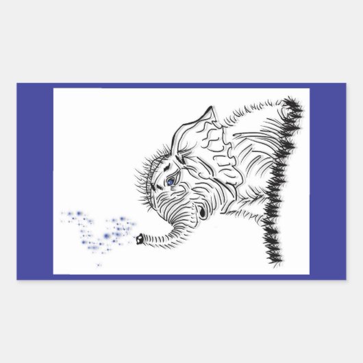 ゾウのエネルギー 長方形シール (正面)