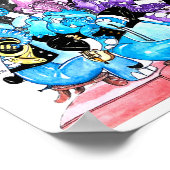 ゾウのオーケストラの水彩 ポスター (角)