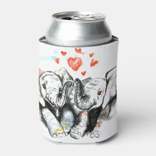 ゾウのカップルは涼絵画しくなる 缶クーラー (缶正面)