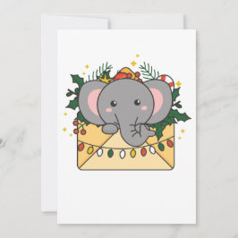 ゾウのクリスマスレター冬の動物ゾウ シーズンカード