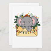 ゾウのクリスマスレター　冬の動物　ゾウたち シーズンカード (正面/裏面)