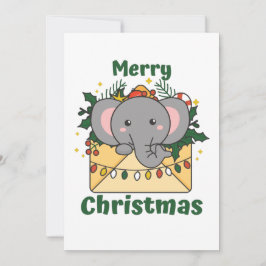 ゾウのクリスマスレター　冬の動物　ゾウたち シーズンカード